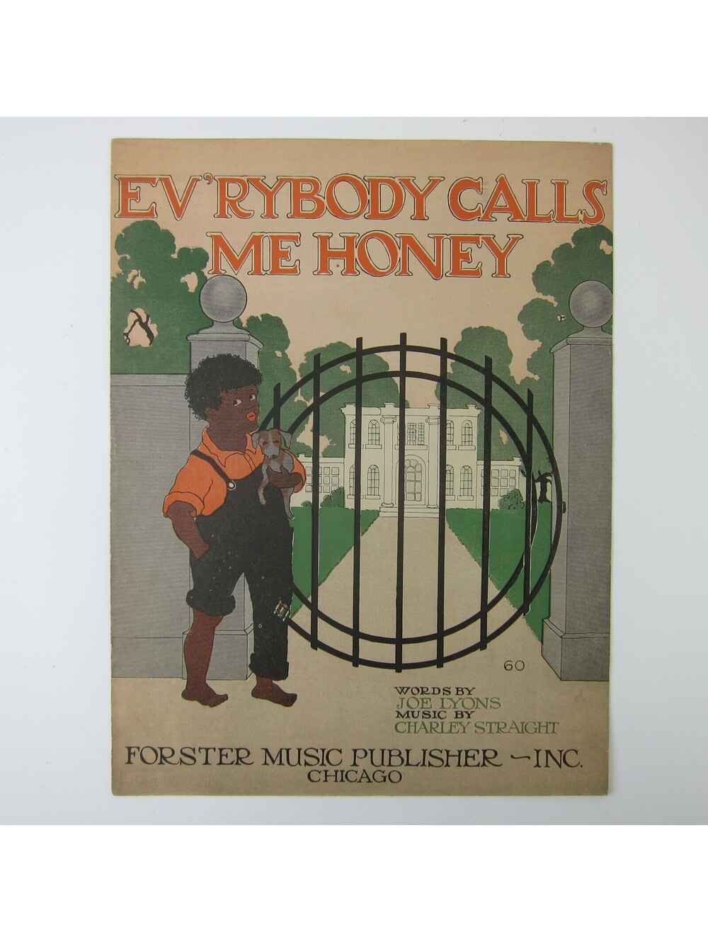 Sheet Music Ev'rybody Calls Me Honey Ragtime Charley Straight Lyons Antique 1919